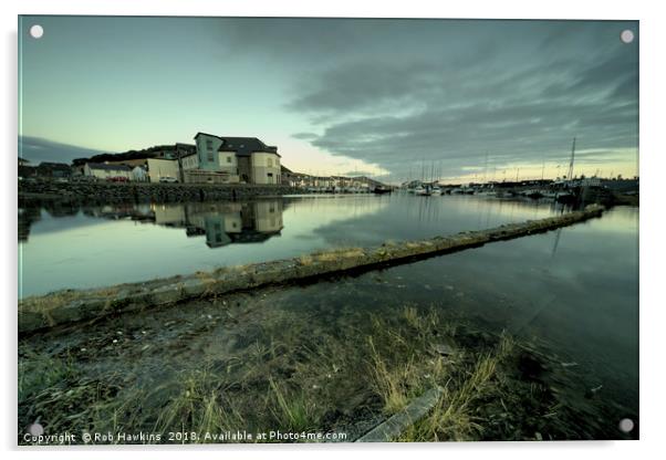 Aberystwyth harbour twylight Acrylic by Rob Hawkins