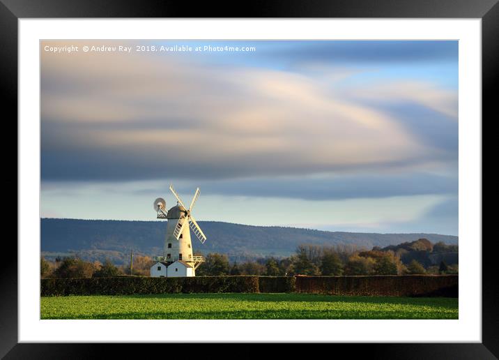 Llancayo Windmill Framed Mounted Print by Andrew Ray