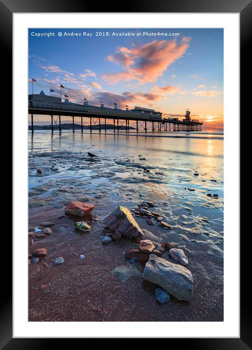 Paignton Pier at sunrise Framed Mounted Print by Andrew Ray