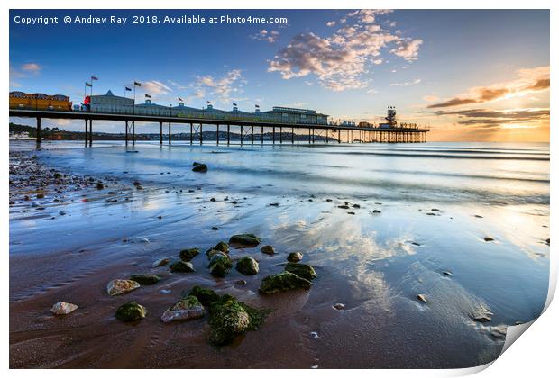 Sunrise reflections (Paignton) Print by Andrew Ray