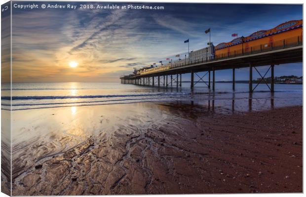 The rising sun (Paignton Pier) Canvas Print by Andrew Ray