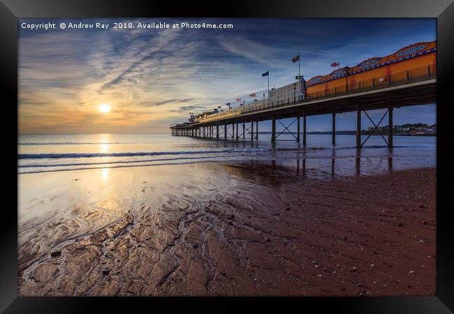 The rising sun (Paignton Pier) Framed Print by Andrew Ray