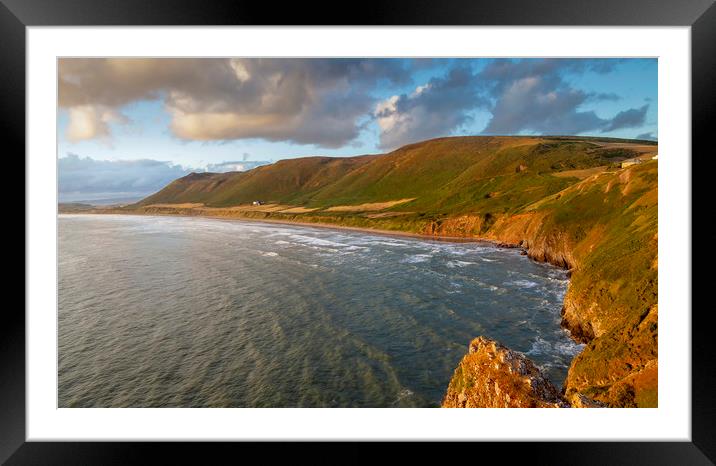 Rhossili Bay Gower Framed Mounted Print by Leighton Collins