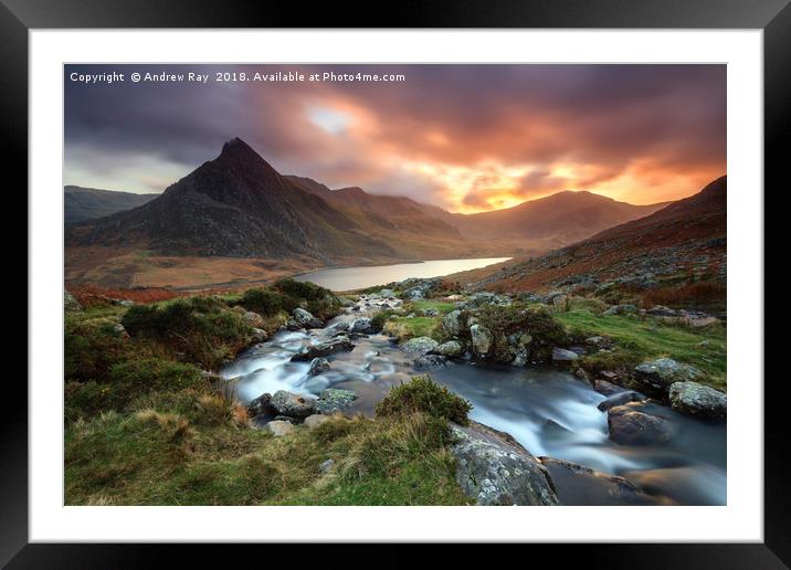 Towards Tryfan Framed Mounted Print by Andrew Ray