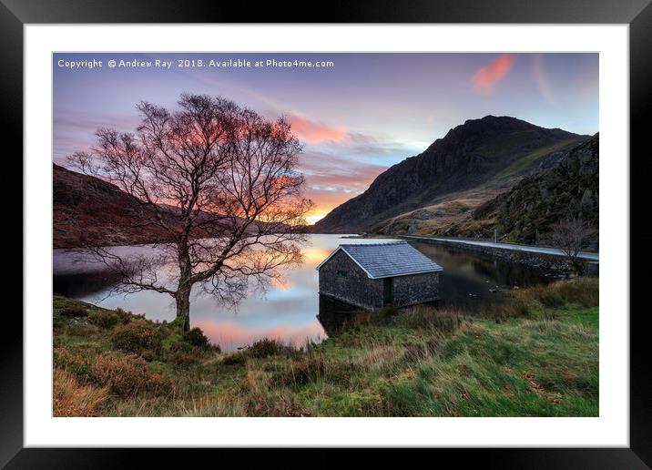 Llyn Ogwen sunrise Framed Mounted Print by Andrew Ray