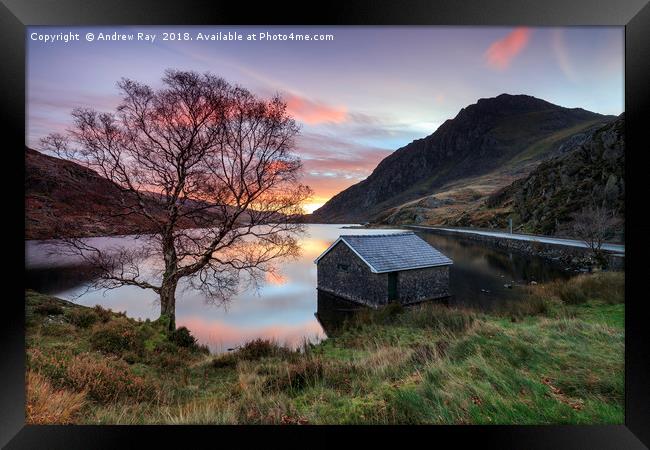 Llyn Ogwen sunrise Framed Print by Andrew Ray