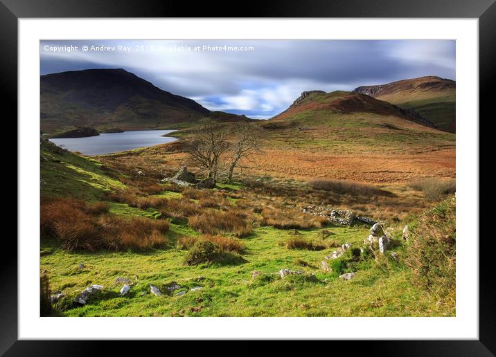 Llyn Dywarchen view Framed Mounted Print by Andrew Ray