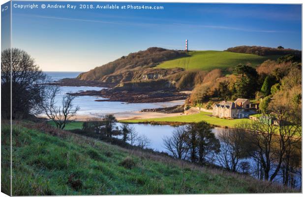 Morning at Polridmouth Cove Canvas Print by Andrew Ray
