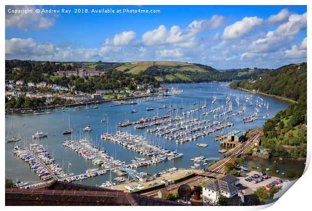 Above the River Dart (Kingswear) Print by Andrew Ray