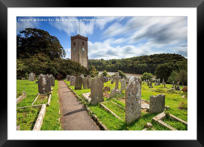 Stoke Gabriel Church Yard Framed Mounted Print by Andrew Ray