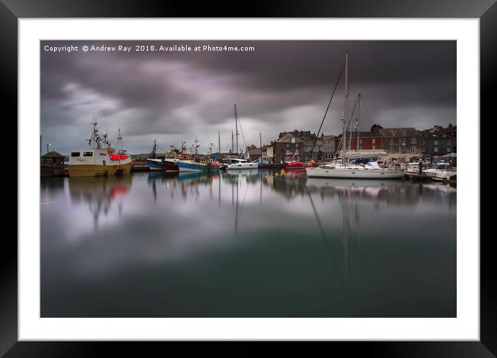 Padstow reflections Framed Mounted Print by Andrew Ray