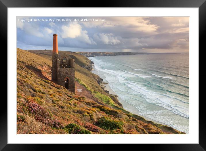 Towards Towanroath Engine House (Wheal Coates) Framed Mounted Print by Andrew Ray