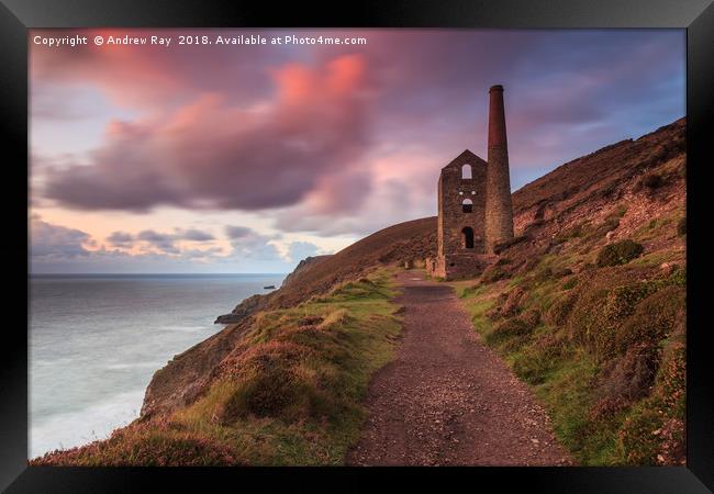 Sunset at Wheal Coates Framed Print by Andrew Ray