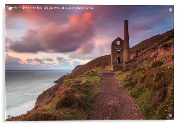 Sunset at Wheal Coates Acrylic by Andrew Ray