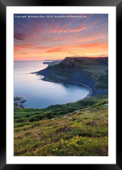 Chapman's Pool at Sunset by Andrew Ray Framed Mounted Print by Andrew Ray