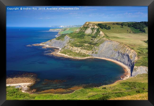 Jurassic Coast above Chapman's Pool by Andrew Ray Framed Print by Andrew Ray