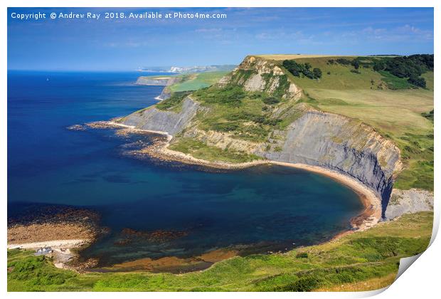 Jurassic Coast above Chapman's Pool by Andrew Ray Print by Andrew Ray