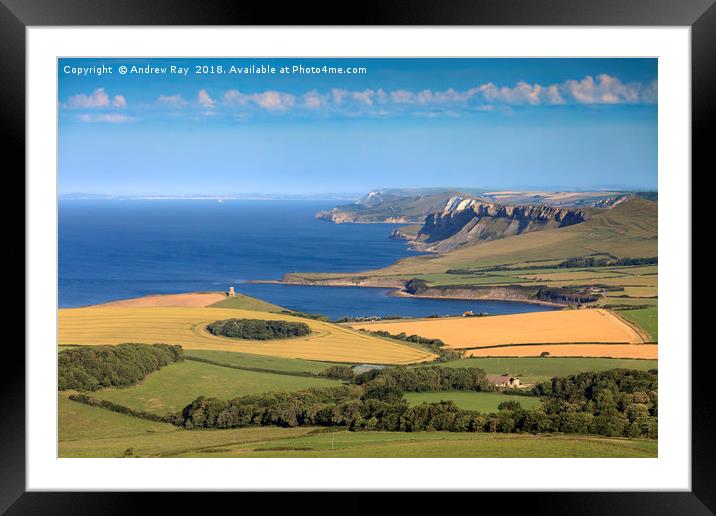 Above Kimmeridge Bay by Andrew Ray Framed Mounted Print by Andrew Ray