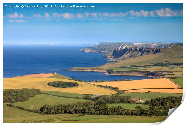 Above Kimmeridge Bay by Andrew Ray Print by Andrew Ray