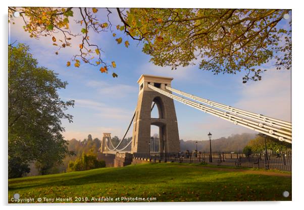 Clifton Suspension Bridge, Autumn, Bristol Acrylic by Tony Howell