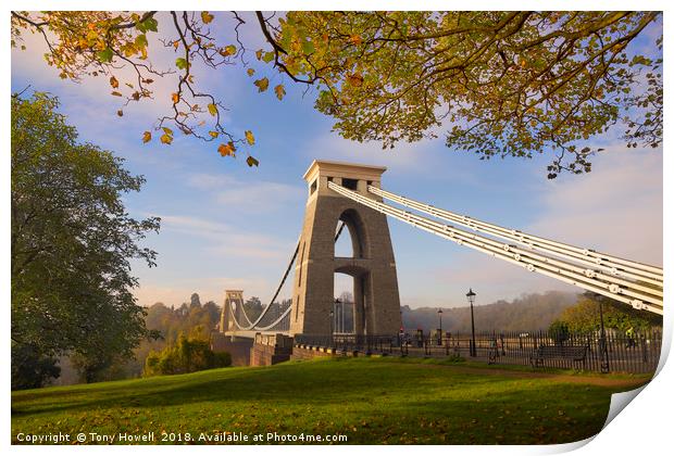 Clifton Suspension Bridge, Autumn, Bristol Print by Tony Howell