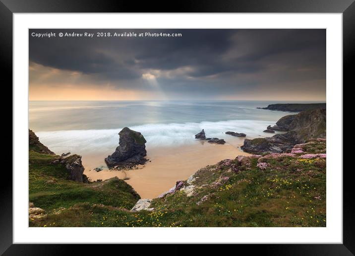 Late Afternoon (Bedruthan Steps) Framed Mounted Print by Andrew Ray