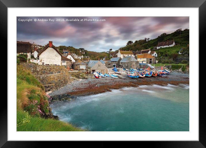 Cadgwith Harbour View Framed Mounted Print by Andrew Ray