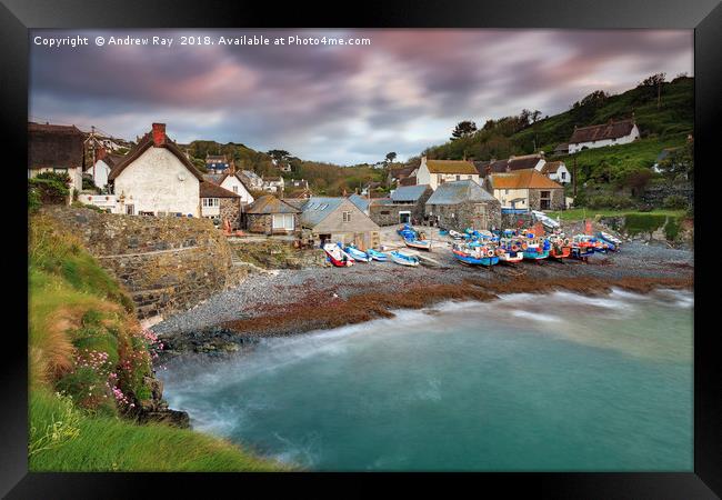 Cadgwith Harbour View Framed Print by Andrew Ray