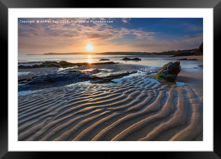 Morning at Harlyn Beach Framed Mounted Print by Andrew Ray