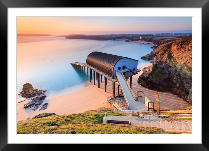 First Light at Padstow RNLI Station Framed Mounted Print by Andrew Ray