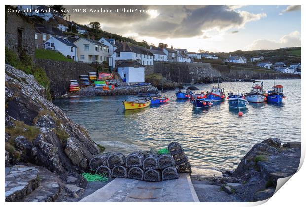 Into the Light (Coverack). Print by Andrew Ray