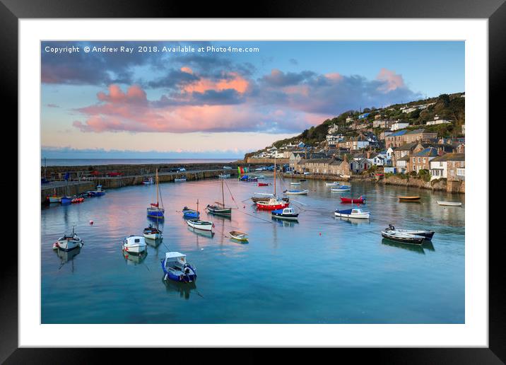 Mousehole at Sunrise Framed Mounted Print by Andrew Ray