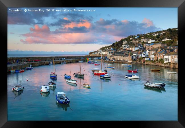 Mousehole at Sunrise Framed Print by Andrew Ray