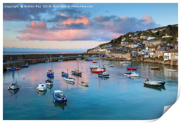 Mousehole at Sunrise Print by Andrew Ray