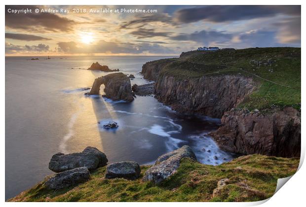 Setting Sun at Lands End Print by Andrew Ray