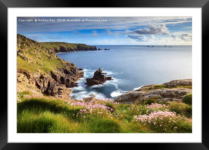 Spring at Mayon Cliff (Sennen Cove) Framed Mounted Print by Andrew Ray