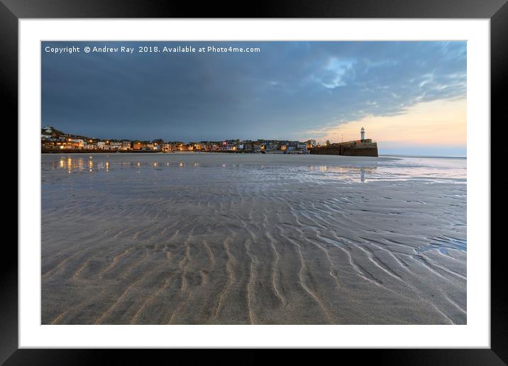 Twilight at St Ives Framed Mounted Print by Andrew Ray