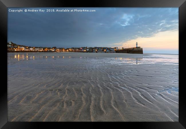 Twilight at St Ives Framed Print by Andrew Ray