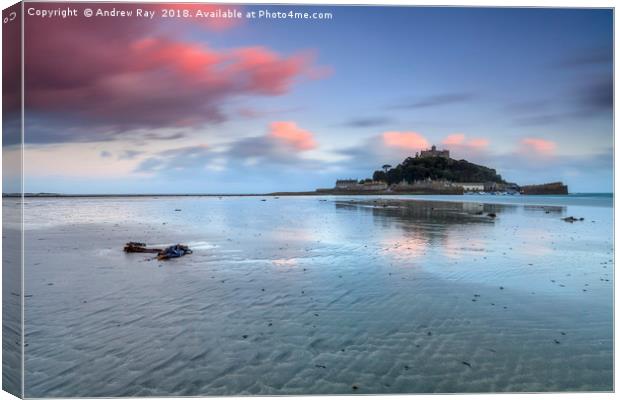 Beach View (St Michael's Mount)  Canvas Print by Andrew Ray