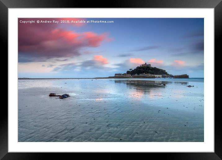 Beach View (St Michael's Mount)  Framed Mounted Print by Andrew Ray