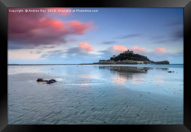 Beach View (St Michael's Mount)  Framed Print by Andrew Ray