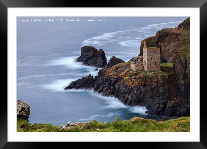 Engine House at Botallack Framed Mounted Print by Andrew Ray