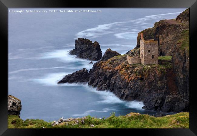 Engine House at Botallack Framed Print by Andrew Ray
