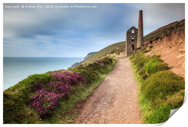 Footpath to Towanroath Engine House (Wheal Coates) Print by Andrew Ray