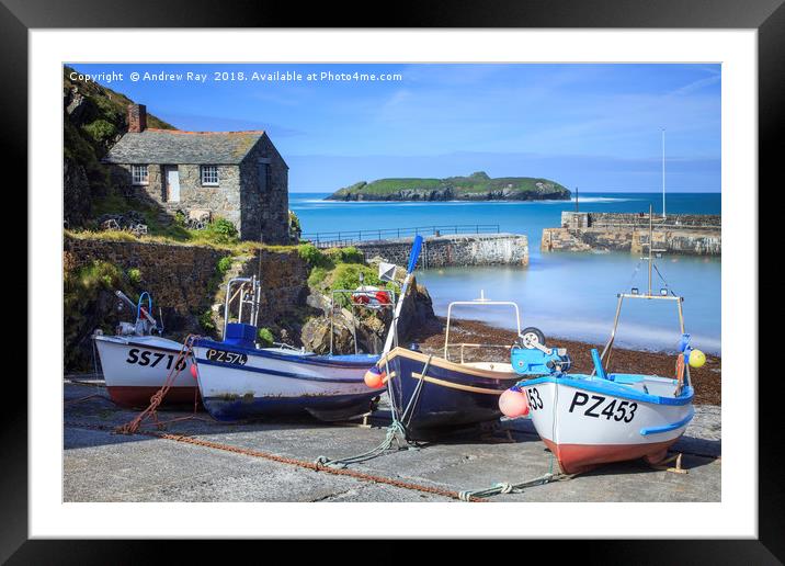 Mullion Harbour  Framed Mounted Print by Andrew Ray