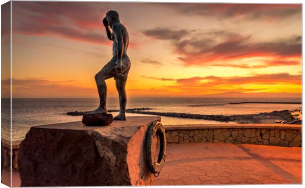 Statue of Javier Perez Ramos  Canvas Print by Naylor's Photography