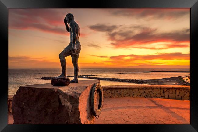 Statue of Javier Perez Ramos  Framed Print by Naylor's Photography