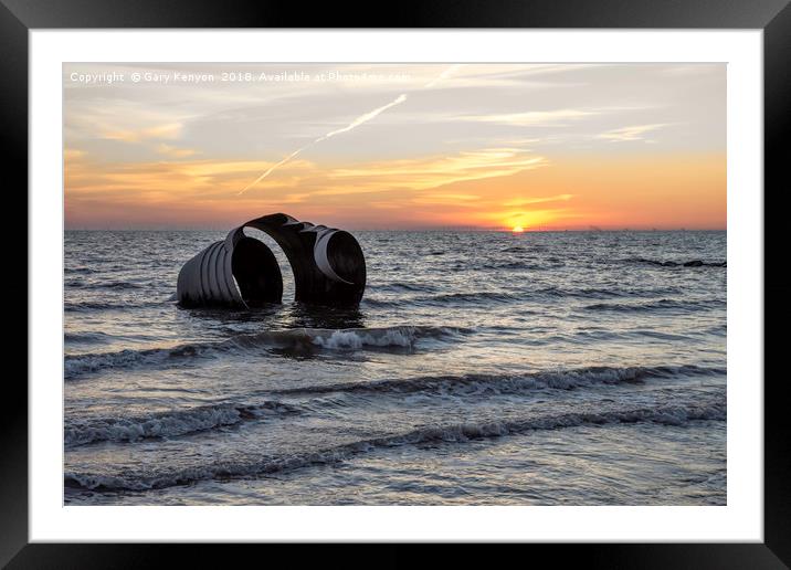 Marys Shell in the sea at Cleveleys Framed Mounted Print by Gary Kenyon