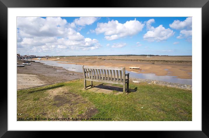 Empty Bench View Framed Mounted Print by Simon Annable