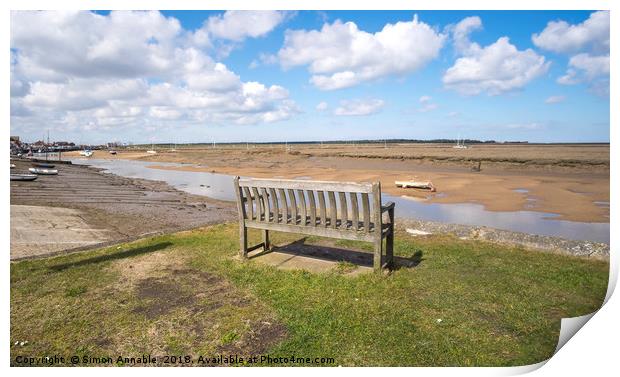 Empty Bench View Print by Simon Annable